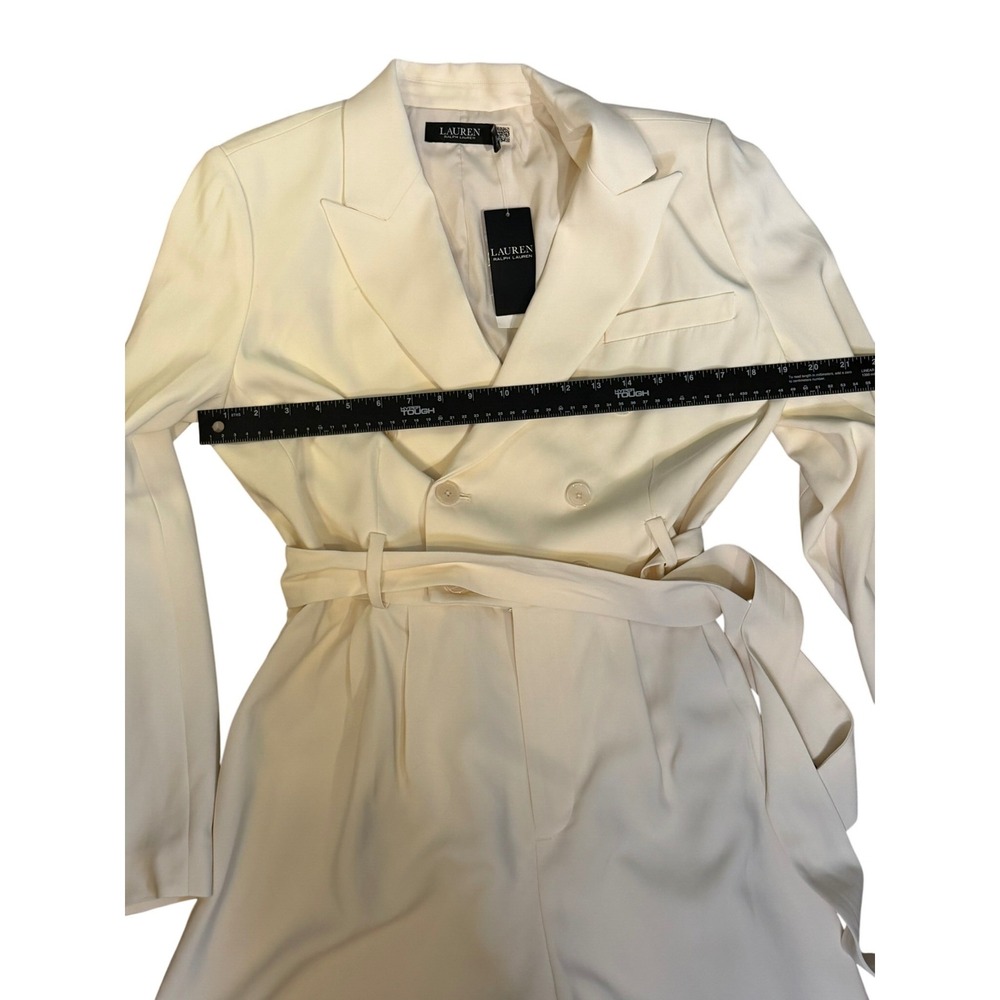 NWT Lauren Ralph Lauren Blazer Romper | Cream Ivory | Belted | Size 6 - Picture 16 of 16